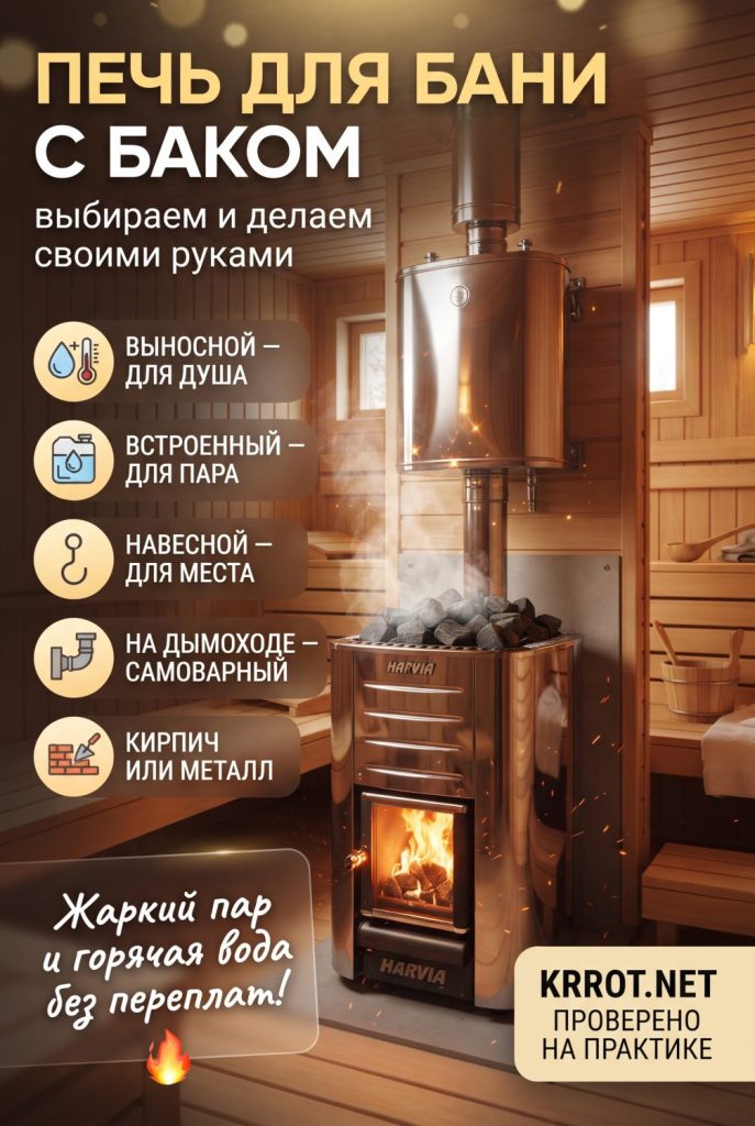 Банные печи с баком для воды