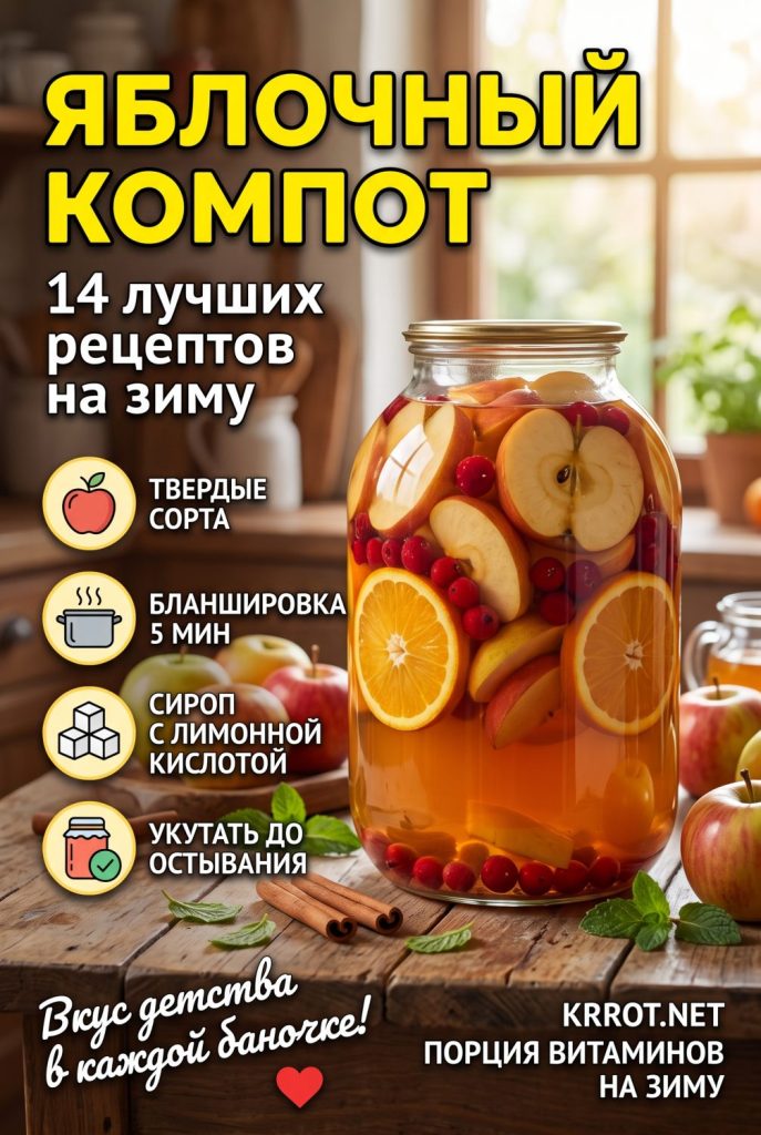Рецепты приготовления яблочного компота с фото