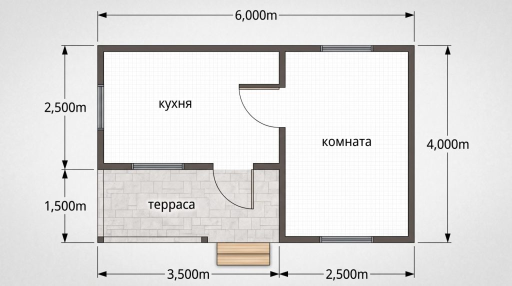 План среднего по размерам домика