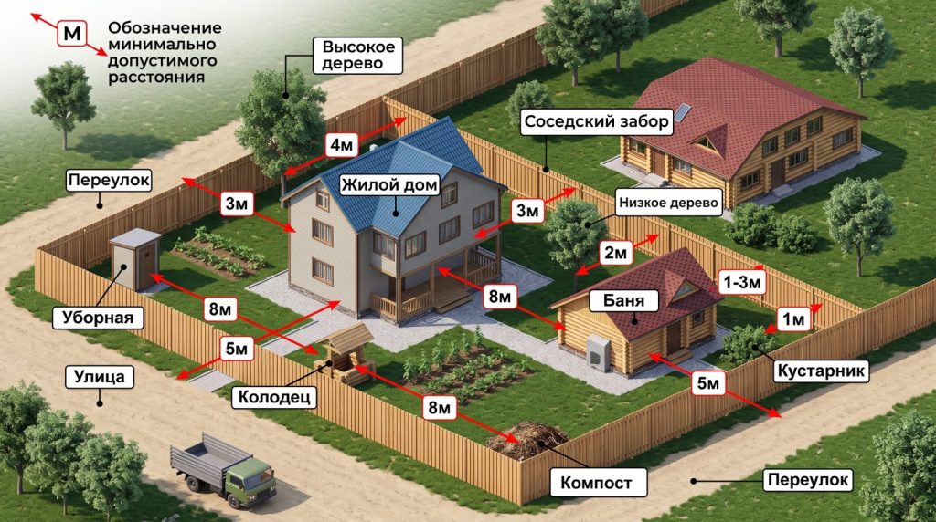 Минимальные расстояния до домика