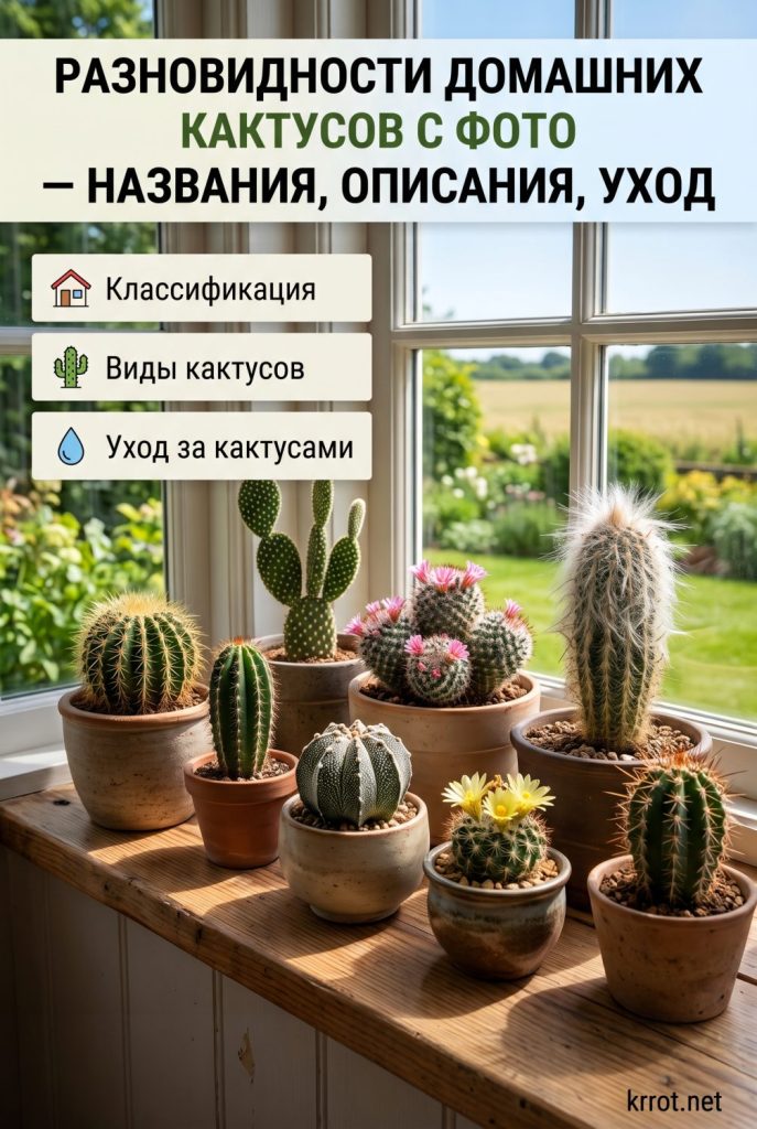 Кактусы на подоконнике