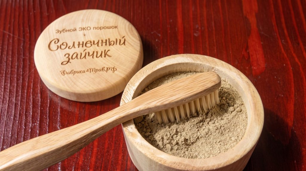 Зубной порошок и щётка