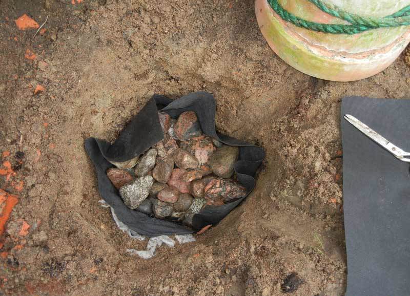 Дренаж в лунке для флокса