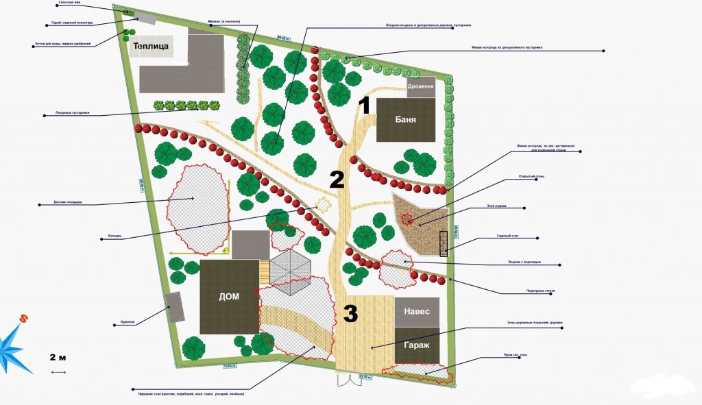 Схематичный план участка нестандартной формы