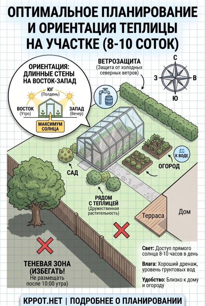 Вариант расположения теплицы