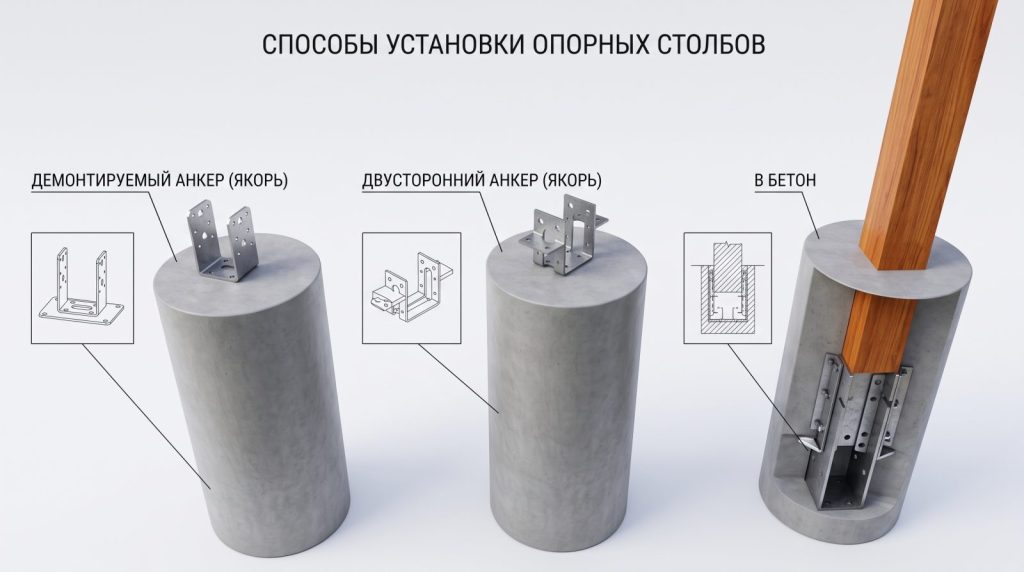 Фундамент опорных столбов
