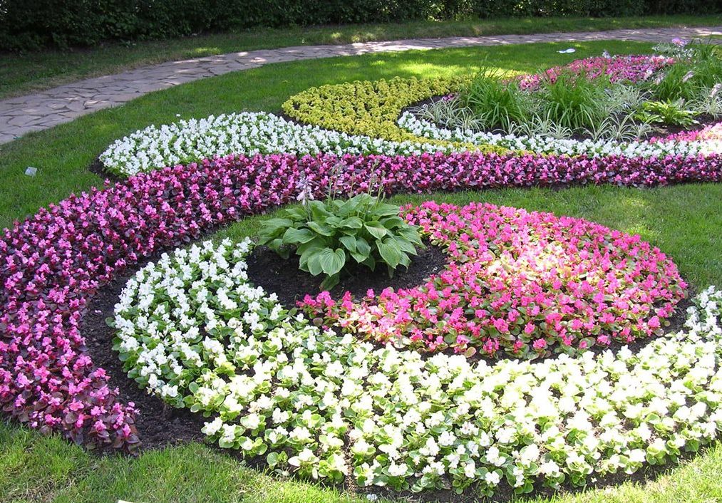 Красивое оформление клумбы