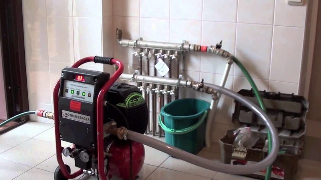 Опрессовка при помощи воздушного компрессора