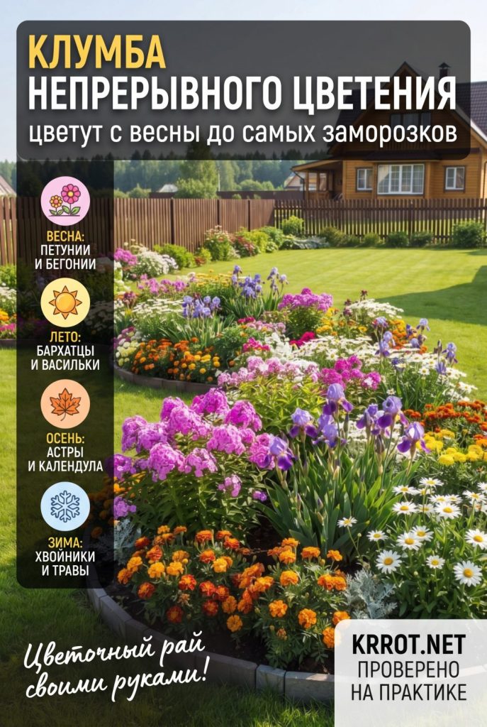 Как сделать клумбу непрерывного цветения