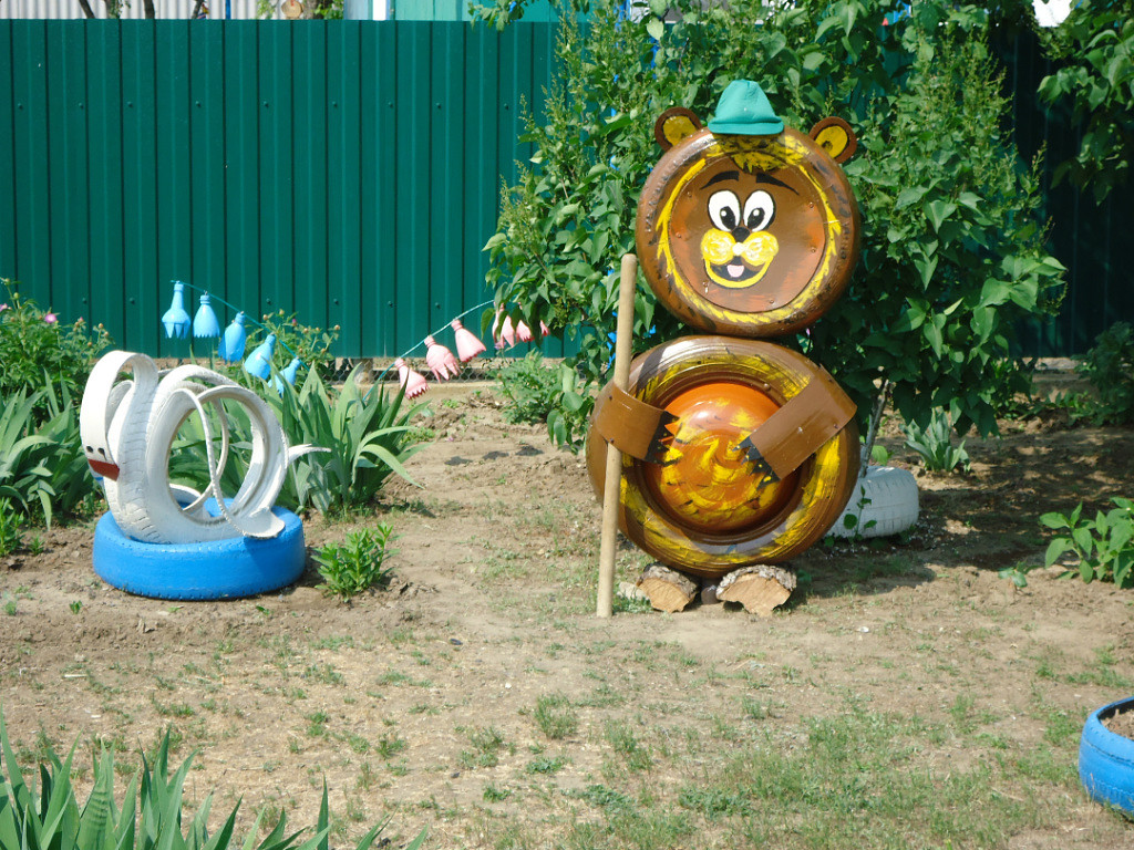 Мишка из автомобильных шин