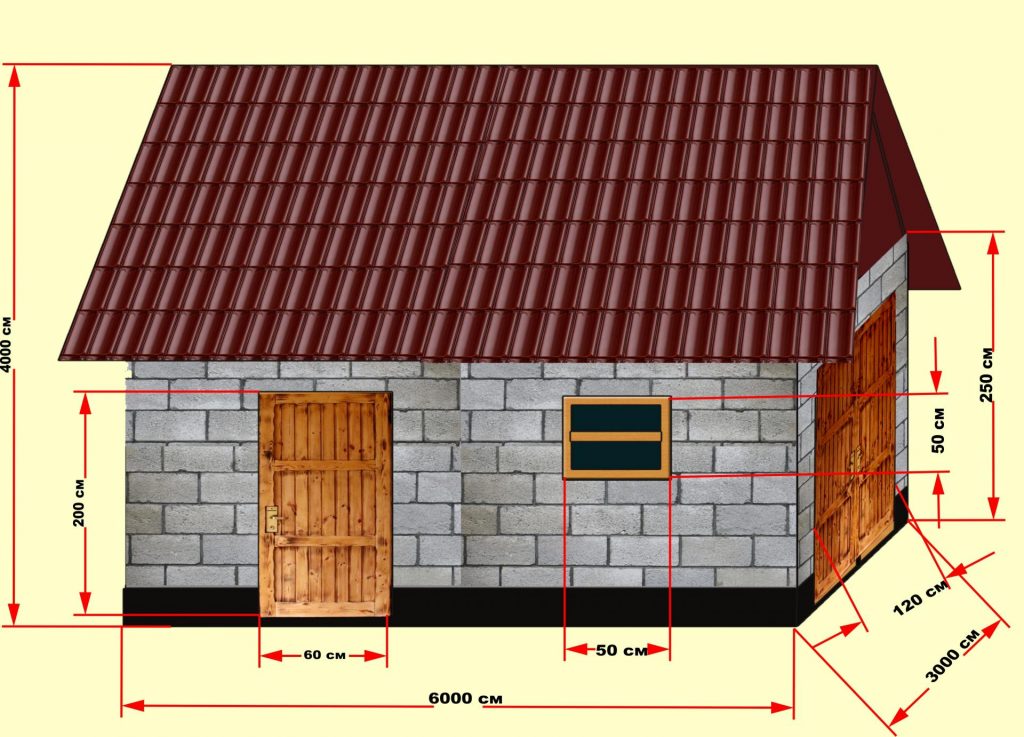Сарай из пеноблоков