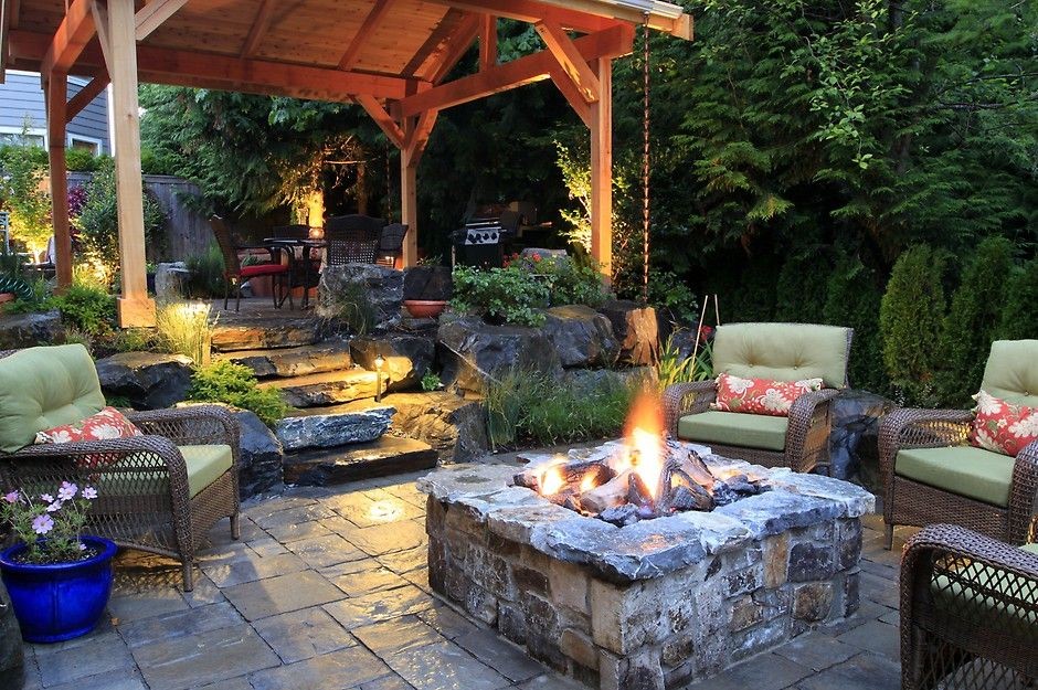 Пример удачного дизайна с беседкой