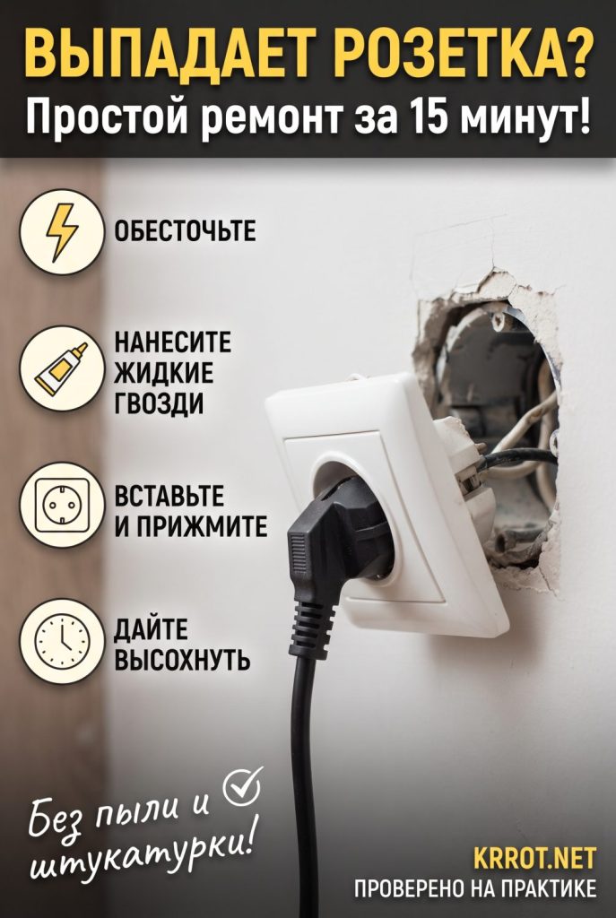 Как ремонтировать выпадающую розетку