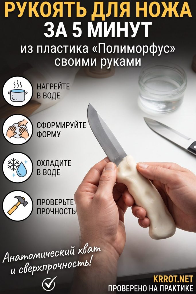 Рукоять для ножа с пластика