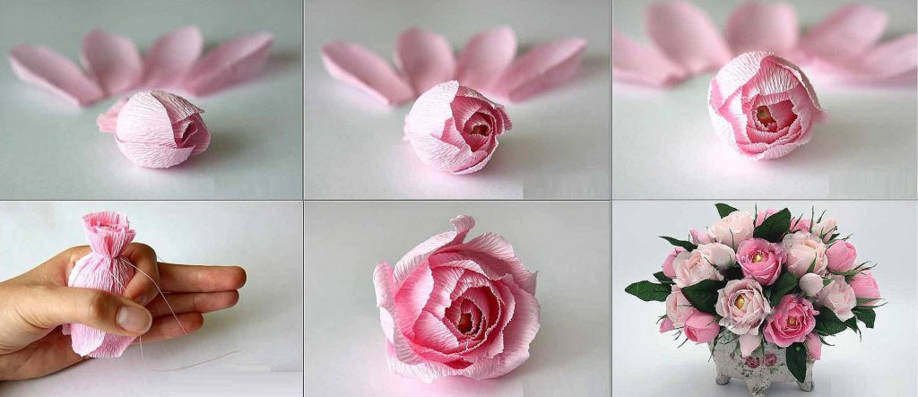 Компактная бумажная розочка