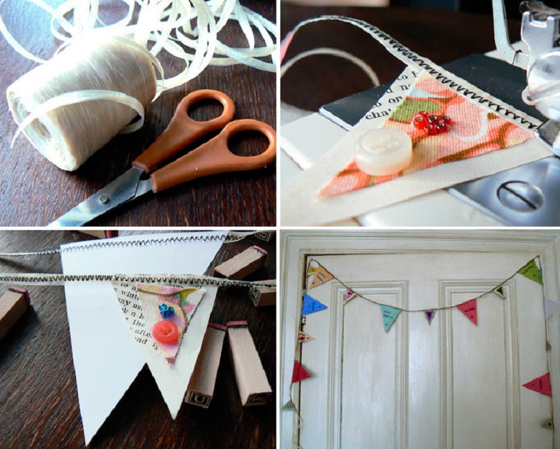 Пришитые к ленте флажки