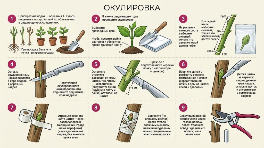 Окулировка розы