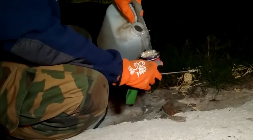 Заливаем растворитель