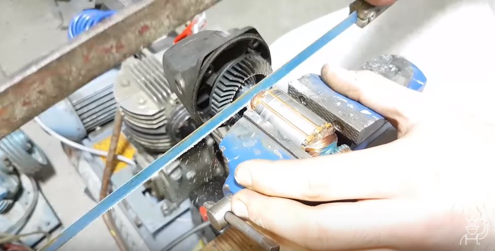 Зажимаем ротор сгоревшего электродвигателя