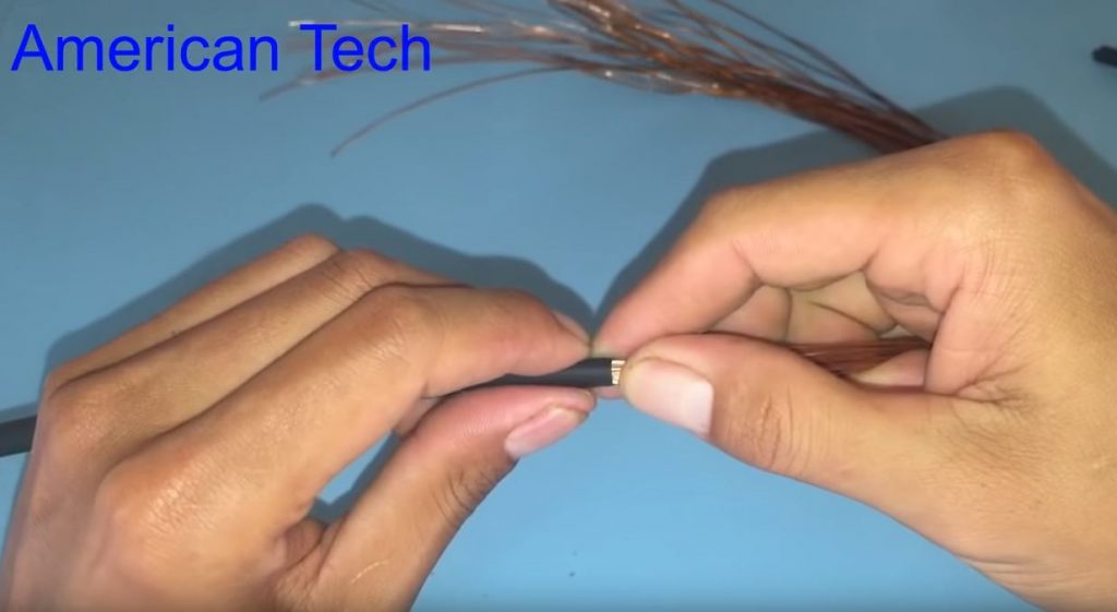 В термоусадку втягиваем весь пучок проволоки