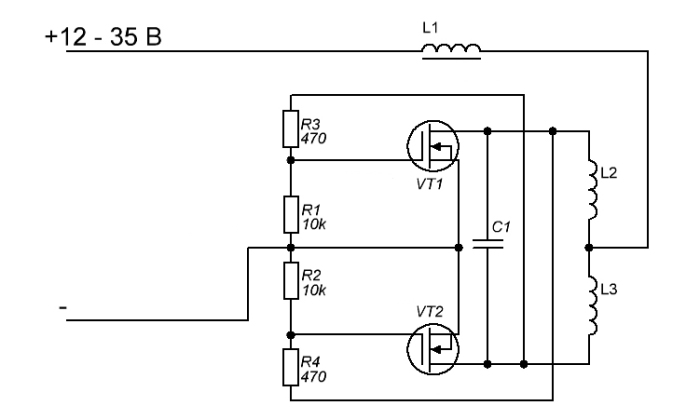 Индукционный нагреватель ? своими руками | Рабочая схема