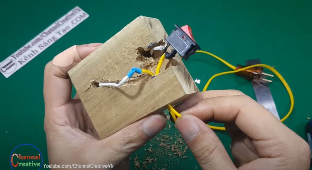 Выводим провода нагревательного элемента