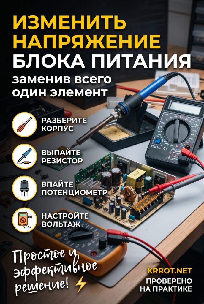 Изменяем напряжение блока питания