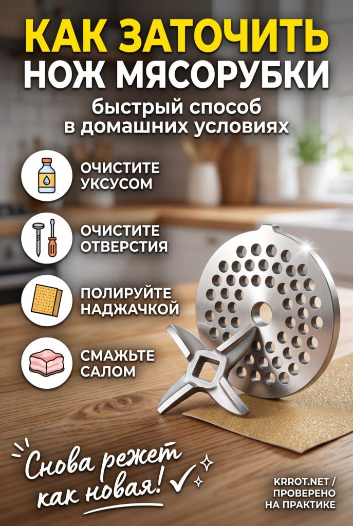 Заточка ножа и сетки мясорубки