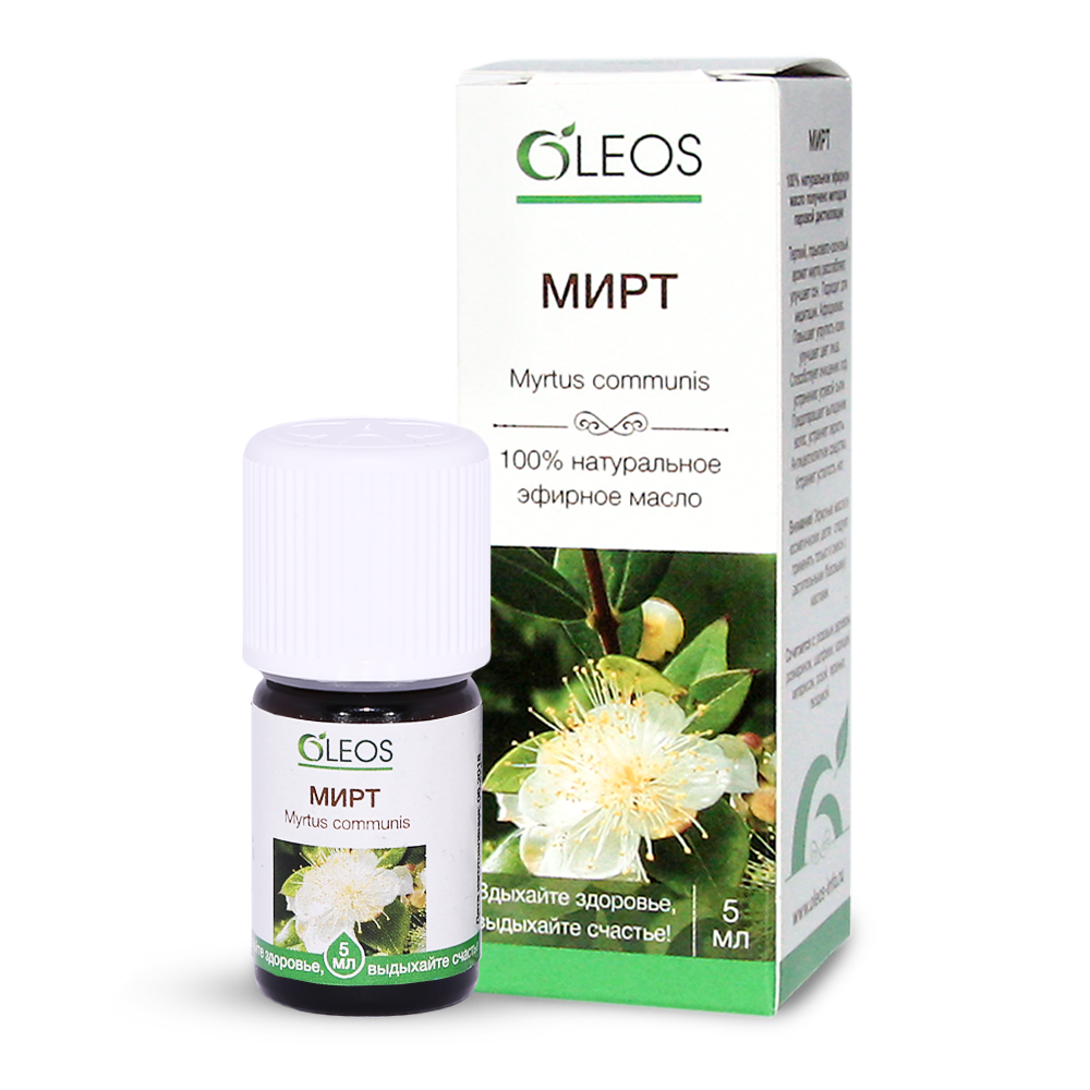 Эфирное масло на основе мирта применяют в косметологии, медицине, ароматерапии