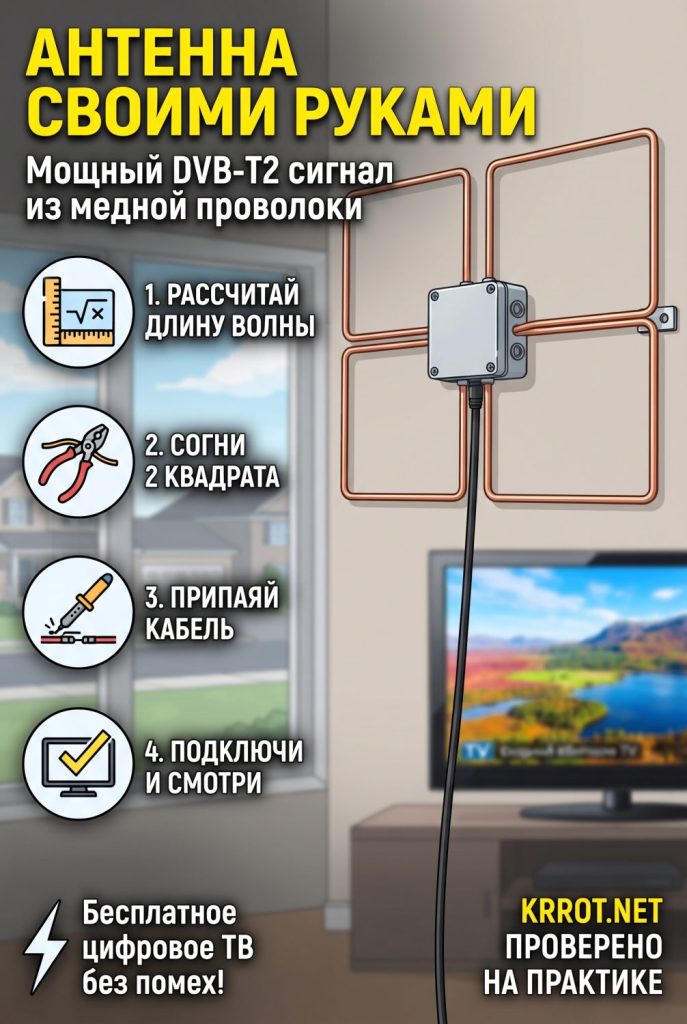 Мощная самодельная антенна для цифрового телевидения своими руками