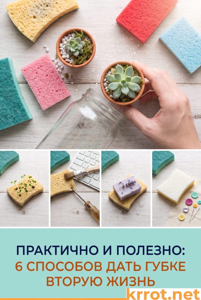 Не спешите выбрасывать старую губку: 6 способов дать ей вторую жизнь