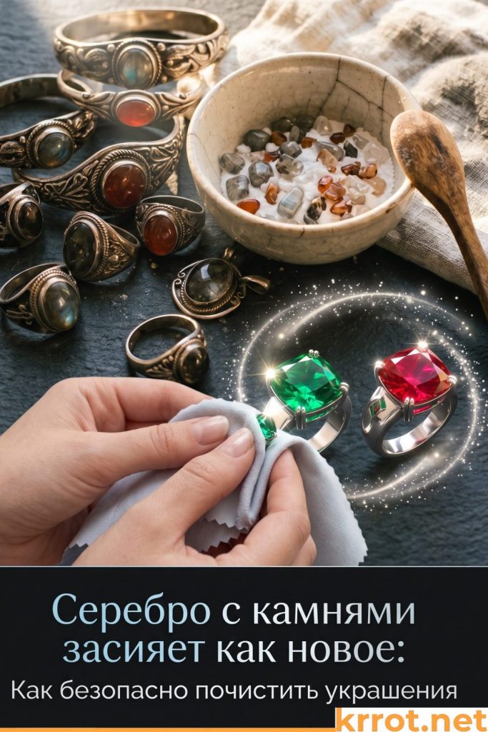 Серебро с камнями засияет как новое: как почистить украшения своими руками