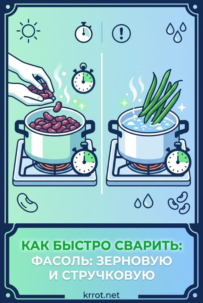 Как быстро сварить зерновую и стручковую фасоль с замачиванием и без