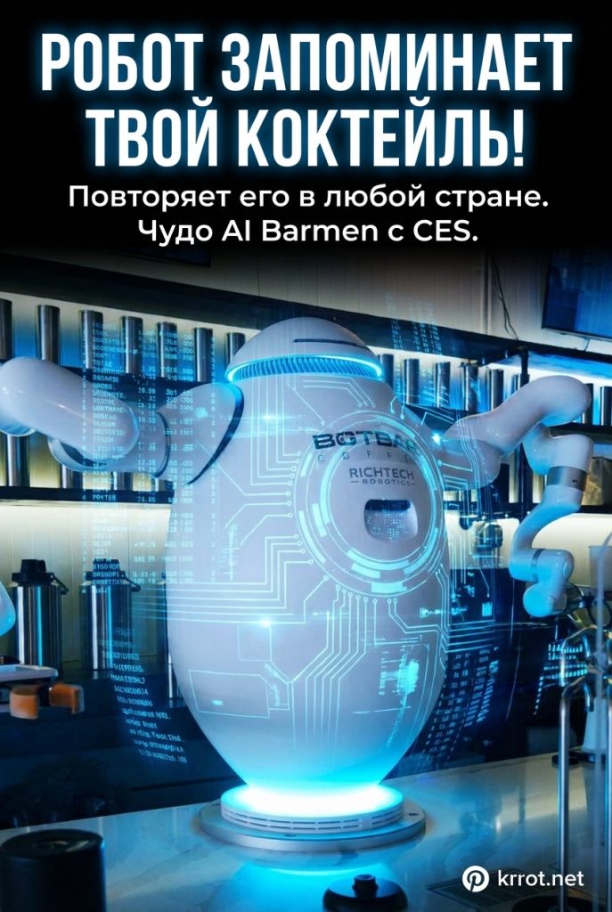 Робот запоминает коктейли и повторяет их в любой стране мира — чудо AI Barmen с выставки CES