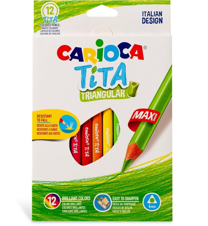 Цветные карандаши Carioca Tita Maxi 12 цветов