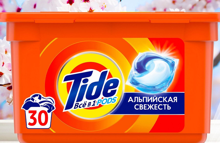 Капсулы для стирки Tide Pods Все в 1 Альпийская свежесть