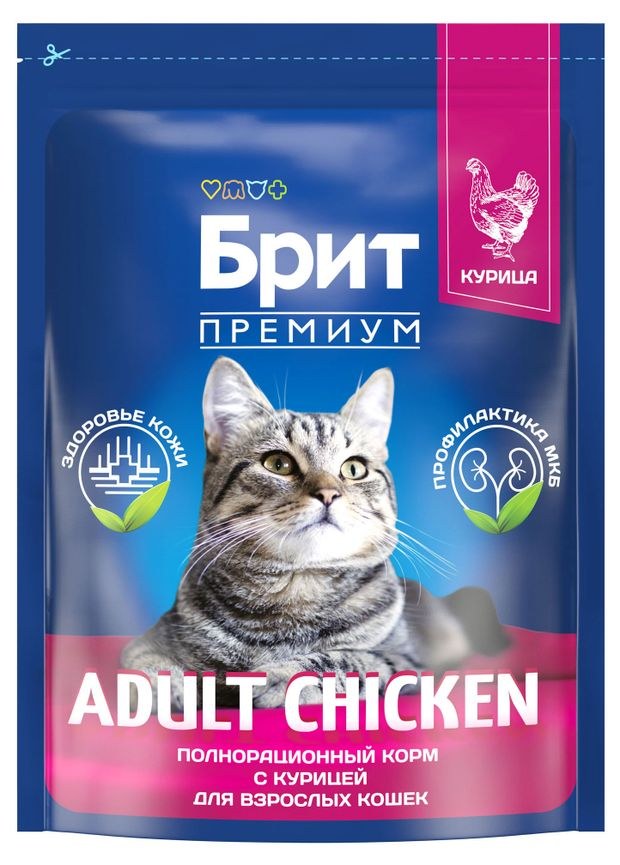 Сухой корм Brit Premium Cat Adult с курицей