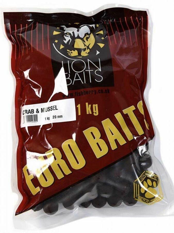 Тонущие бойлы Lion Baits Euro Baits Краб и мидия 20 мм