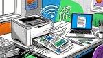 Лазерный принтер печатает документы с ноутбука по Wi-Fi