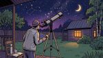 Наблюдения за звёздным небом в телескоп на даче