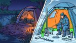 Палатки для рыбалки: летняя у воды ночью и зимняя с печкой на льду