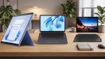 Планшеты на Windows: Surface Pro 9, Huawei MateBook E Go и ThinkPad X12 Detachable на рабочем столе