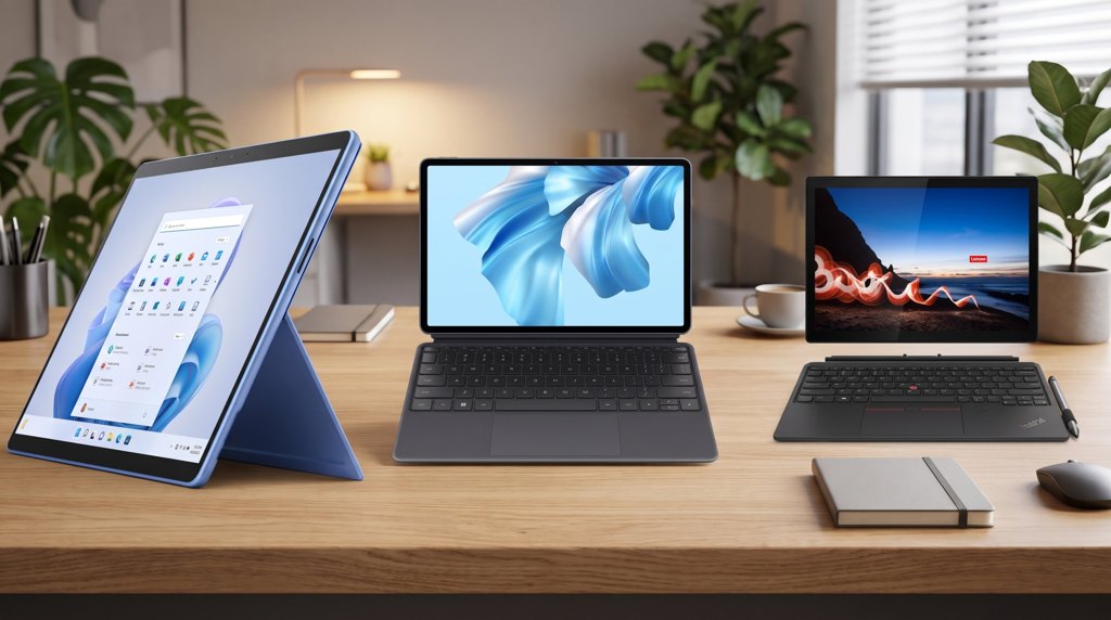 Планшеты на Windows: Surface Pro 9, MateBook E Go и ThinkPad X12 Detachable