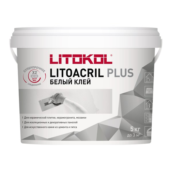 Готовый плиточный клей Litokol Litoacril Plus