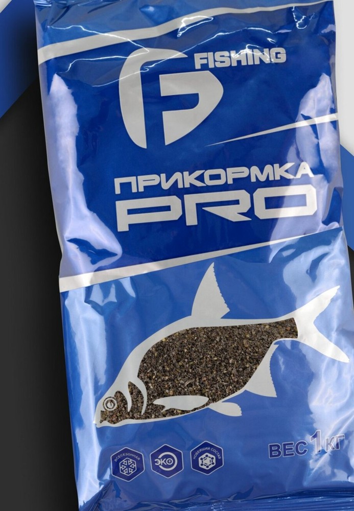 Прикормка F-Fishing PRO Карась Чеснок Чёрная 1 кг