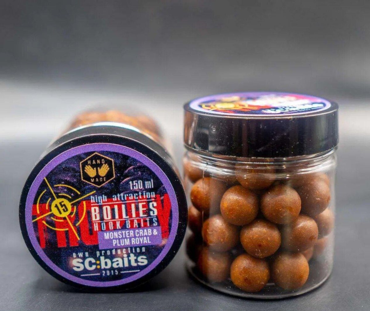 Насадочные бойлы SC Baits Monster Crab and Plum Royal 15 мм