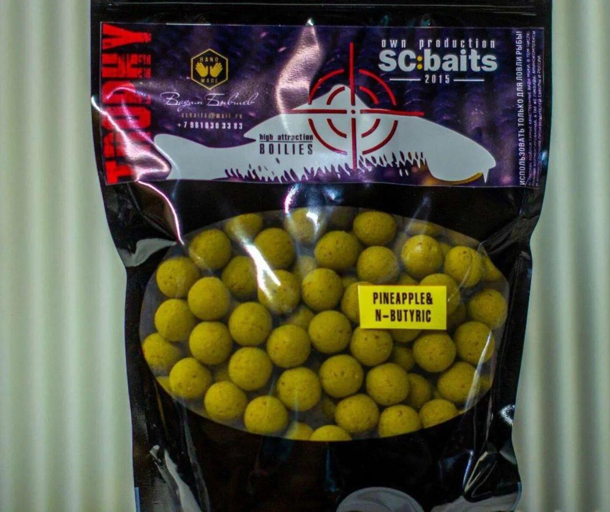 Пылящие бойлы SC Baits Pineapple N-butyric 24 мм