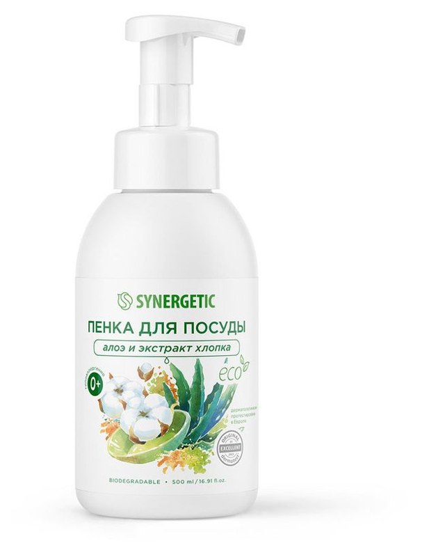 Средство для мытья посуды Пенка Synergetic для детской посуды