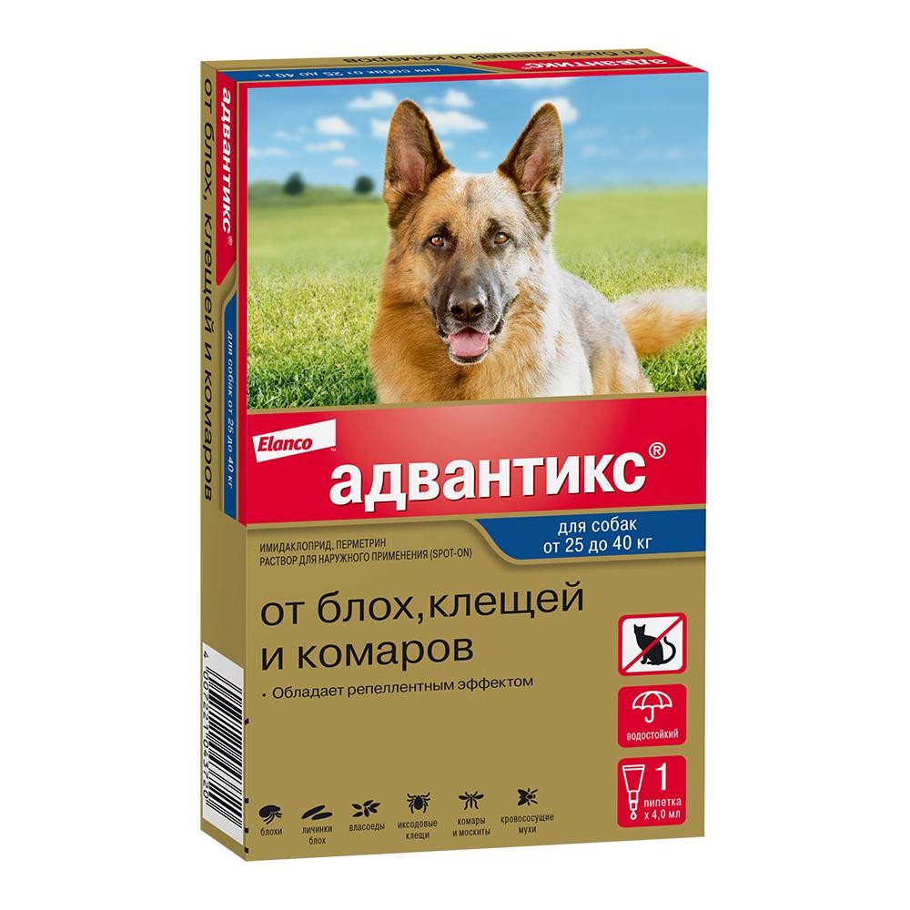 Адвантикс капли для собак от блох, клещей и комаров
