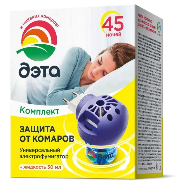 Комплект Дэта фумигатор и жидкость от комаров